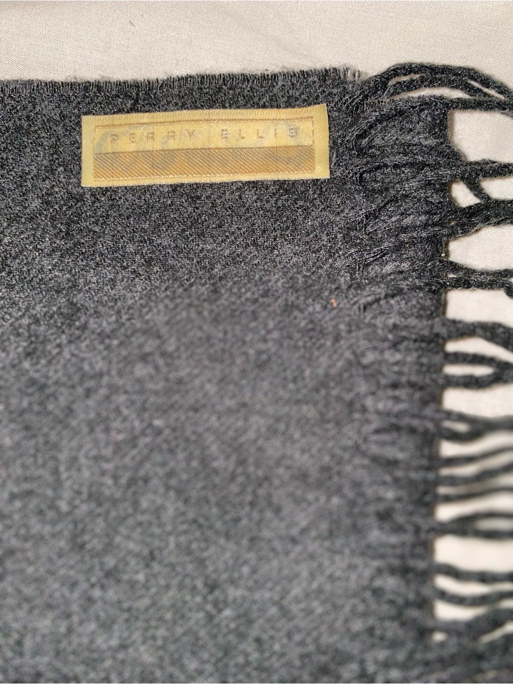 Perry Ellis Men’s Dark Charcoal Fringe Scarf Long 70”